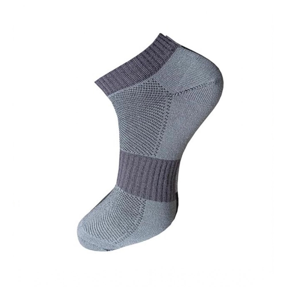 3_Pair Set Unisex Casual Cotton Solid Ankle Length Socks (Multicolor)