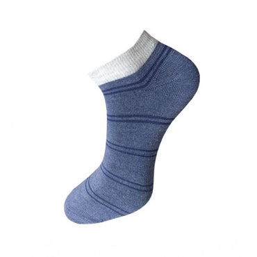 3_Pair Set Unisex Casual Cotton Striped Ankle Length Socks (Multicolor)