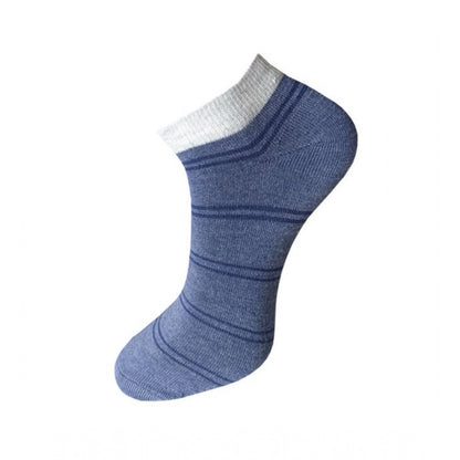 3_Pair Set Unisex Casual Cotton Striped Ankle Length Socks (Multicolor)