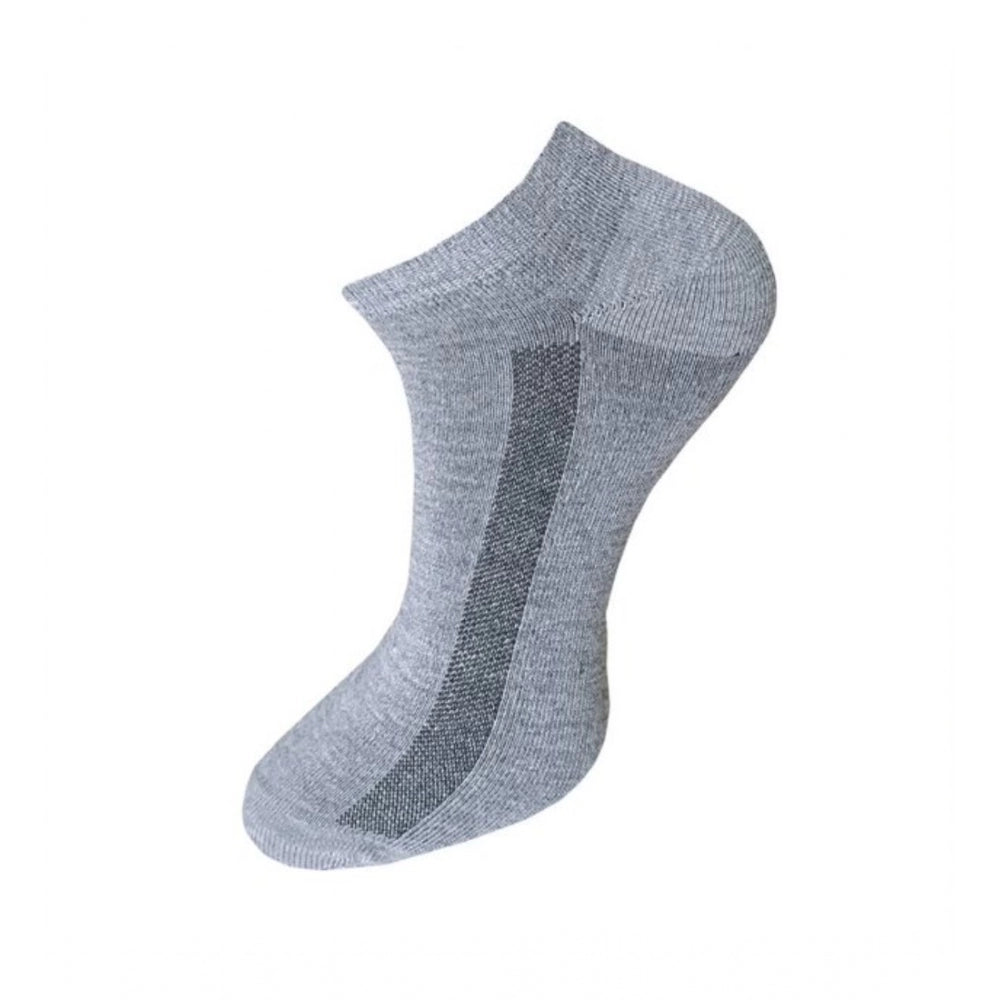 3_Pair Set Unisex Casual Cotton Solid Ankle Length Socks (Multicolor)