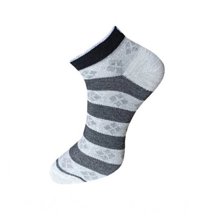 3_Pair Set Unisex Casual Cotton Printed Ankle Length Socks (Multicolor)