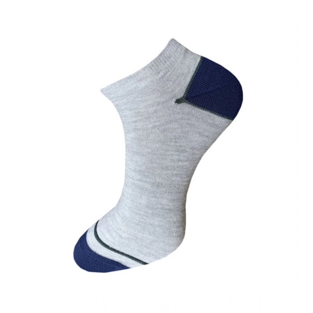 3_Pair Set Unisex Casual Cotton Solid Ankle Length Socks (Multicolor)