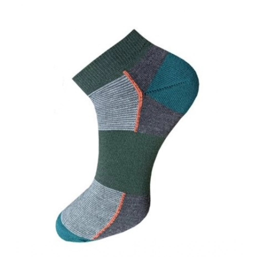 3_Pair Set Unisex Casual Cotton Striped Ankle Length Socks (Multicolor)
