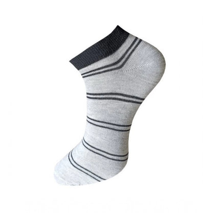 3_Pair Set Unisex Casual Cotton Striped Ankle Length Socks (Multicolor)
