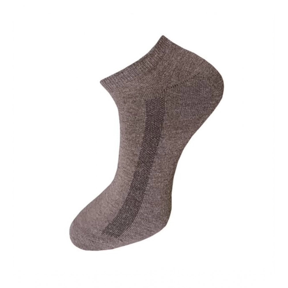 3_Pair Set Unisex Casual Cotton Solid Ankle Length Socks (Multicolor)