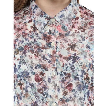 Women's Polyester Chiffon Printed Sleeveless Dress (Multicolor)