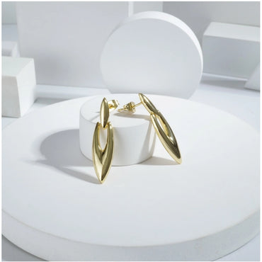 Women's brassNew Gold Tone Polish Mini Office Earrings (Gold Plated)