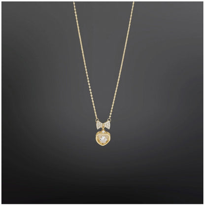 Women's Stainless Steel Heart Shape Golden Delicate Pendent Chain (Gold Plated)