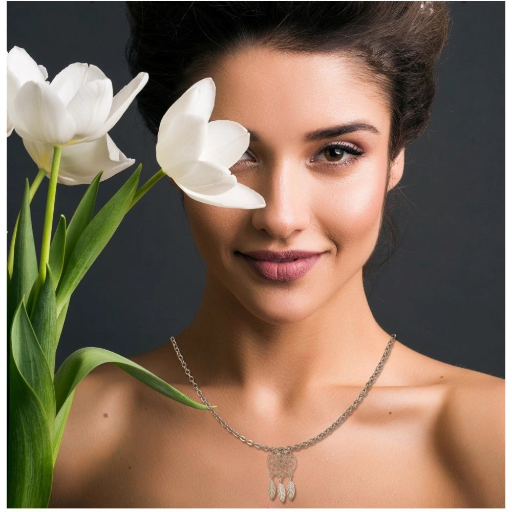 Women's Stainless Steel Dream Catcher Pendent Delicate Chain (Gold Plated)