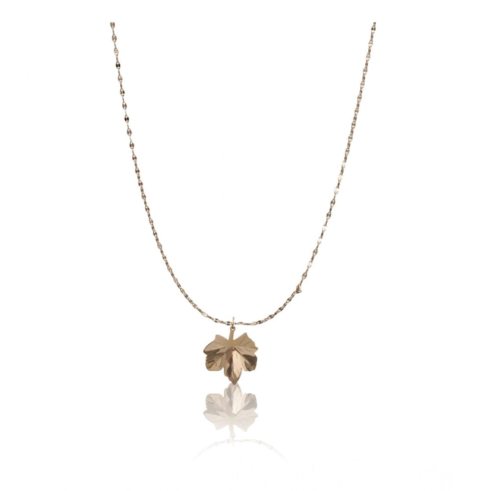 Women's Stainless Steel Leaf Pendent Delicate Chain (Gold Plated)
