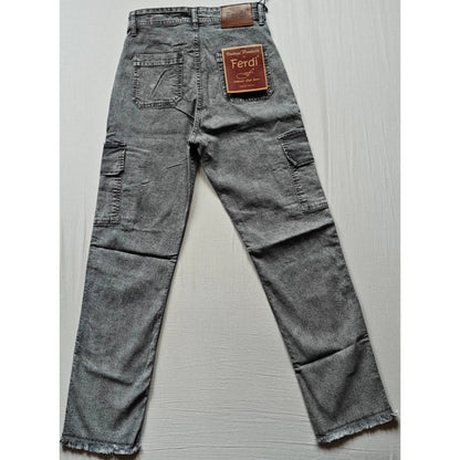 Women's Cotton Blended Solid Cargo Straight Fit (Grey)