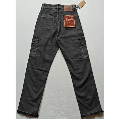 Women's Cotton Blended Solid Cargo Straight Fit (Grey)