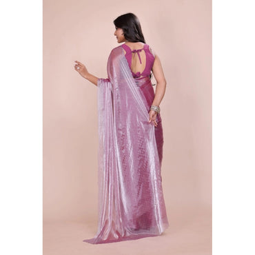 Women's Jimmy choo Embellished Bollywood Saree With Unstitched Blouse 5.5Mtr (Magenta)