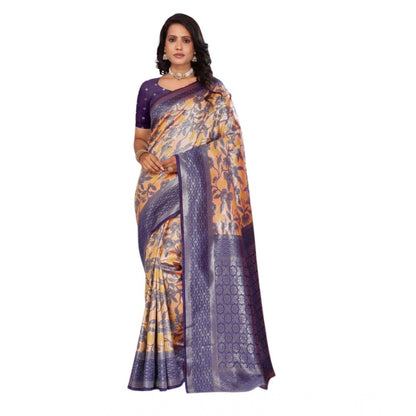 Women's Silk Embroidred Saree With Unstitched Blouse 5.5Mtr (Dark Green)