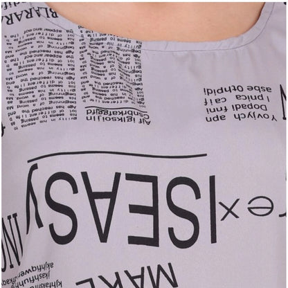 Women's Casual Crepe Sleeveless Slit Dress (Light Grey)