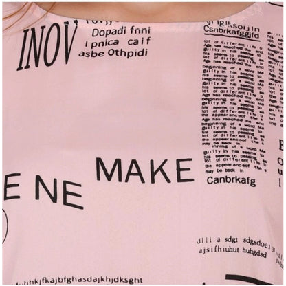 Women's Casual Crepe Sleeveless Slit Dress (Light Pink)