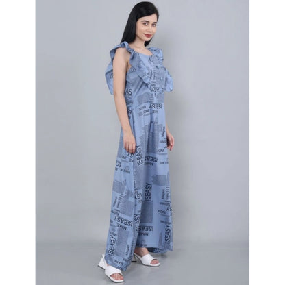 Women's Casual Crepe Sleeveless Dress (Grey)