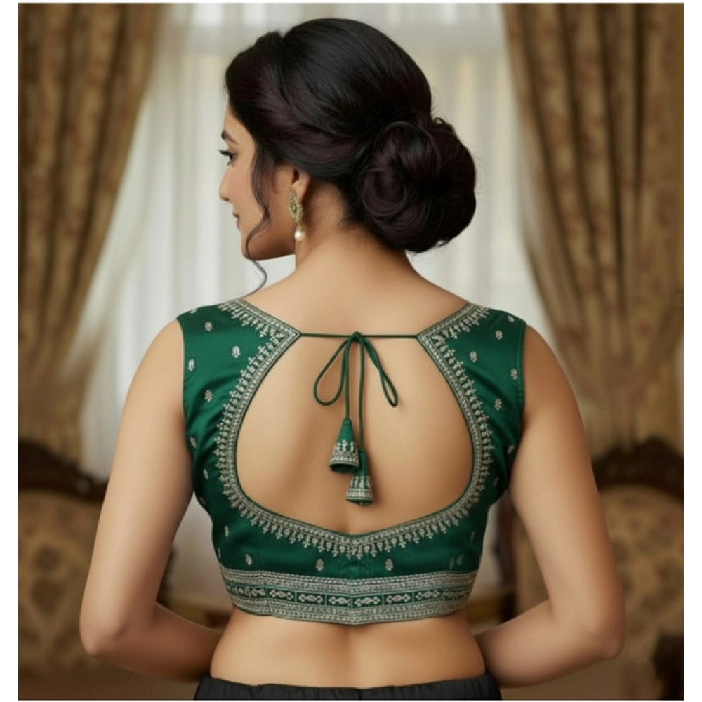 Women's Zimmi Choo Sequin Work V-Neck Padded Blouse (Green 38 Ready (Self Alterable 36–40)