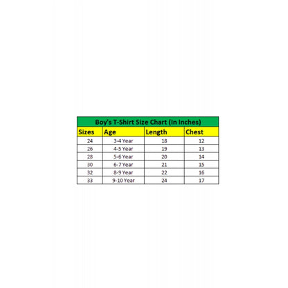 Boy's Cotton Grapic Printed Round Neck T-Shirt (Teal Green)